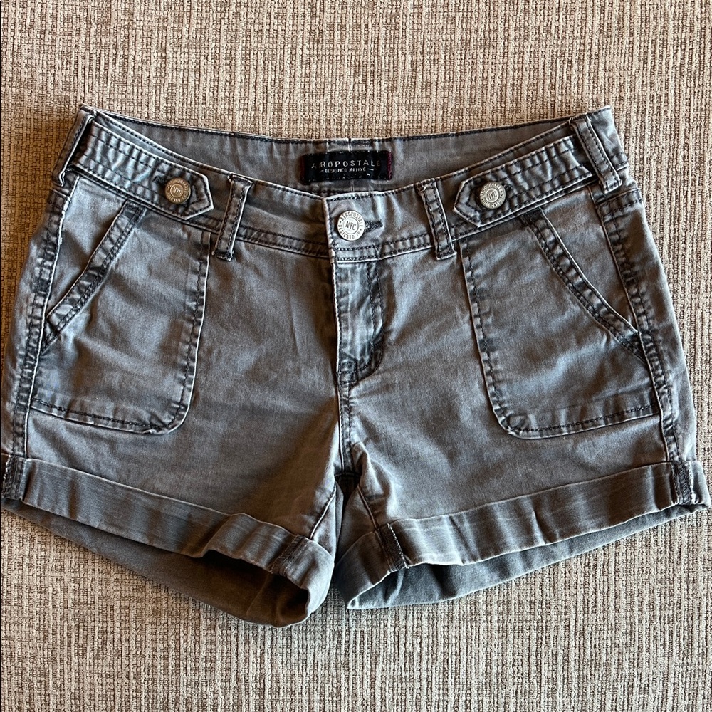 Aeropostale Women's Charcoal Jean Shorts